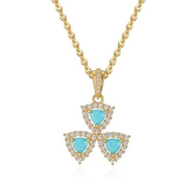 Imagem de BENEIGE Colar banhado a ouro com pingentes de zircônia cúbica, Latão, Zircão