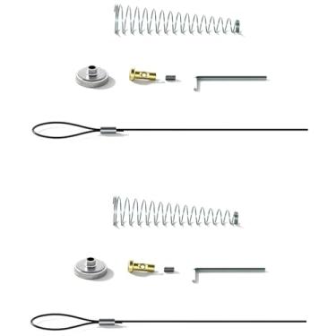 Imagem de TAODAN 2 conjuntos de puxador de cabo de trava de porta de metal mola preta com abridor de portão de parafuso ajustável, adequado para cercas de madeira de 5 a 15 cm de espessura e jardim