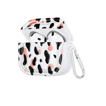 Imagem de CameCosy Capa compatível com Airpods 4 Geração 2024 com chaveiro, capa com estampa de leopardo para meninas e mulheres, capa protetora à prova de choque, antiarranhões, antiderrapante, antipoeira, TPU