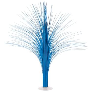 Imagem de Beistle Centros de mesa em spray azul claro metálico – Pacote com 3 decorações de mesa com base transparente para chás de bebê, festas de formatura, aniversários e celebrações de revelação de gênero