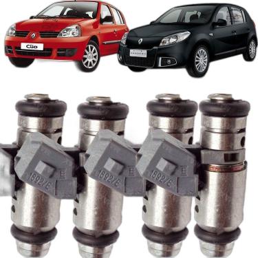 Imagem de 4 Bicos Injetores Renault Sandero Clio Megane 1.6 16V Flex