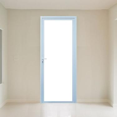 Imagem de Porta Esquerda 1 Folha Vidro Temperado 6cm 90x215cm Fábrica do Alumínio Branco
