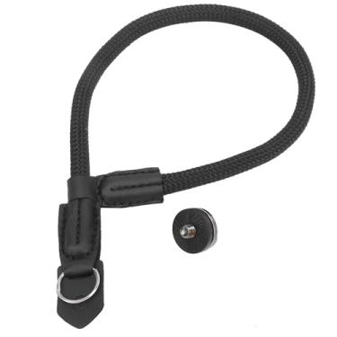 Imagem de QANYEGN Aparelhamento da pulseira de câmera, cordão de pulso manual de nylon ajustável, cordão, cordão de cinto de segurança de nylon para estabilizador de cardan smartphone (Preto)