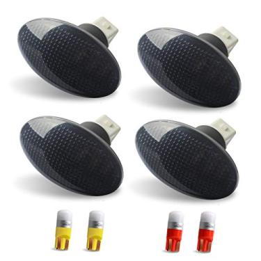 Imagem de HERCOO Luzes marcadoras laterais Dually Bed Fender com lâmpadas LED de reposição compatíveis com Ford F350 F450 F550 1999-2010 (kit completo, fumaça)