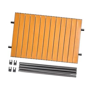 Imagem de IEUDNS Carrinho de vagão resistente, mesa de vagão portátil para carrinho de jardim, camping, Marrom