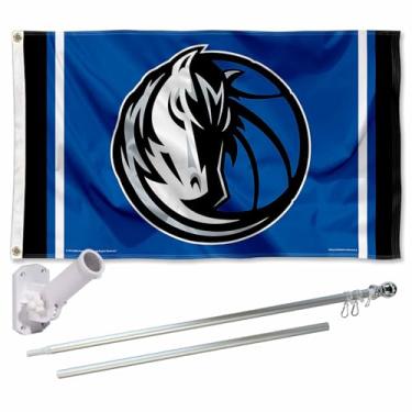 Imagem de Conjunto de mastro e suporte da bandeira do Dallas Mavericks da WinCraft