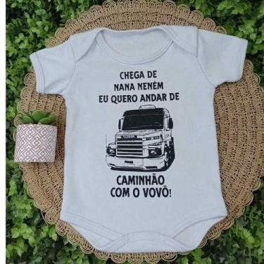 Imagem de Body Infantil Manga Curta Branco Temático Bebê Frase Divertida100% Sue