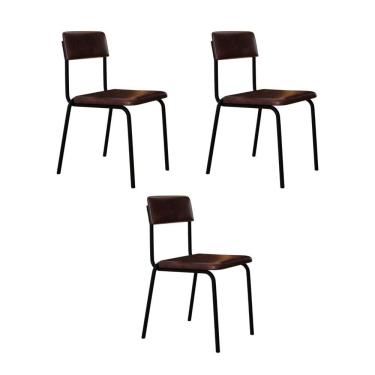 Imagem de Cadeira Fit Fixa C/4 Pes 475 X 505 X 810 Mm C/3 Un. Courino Café Courino Café