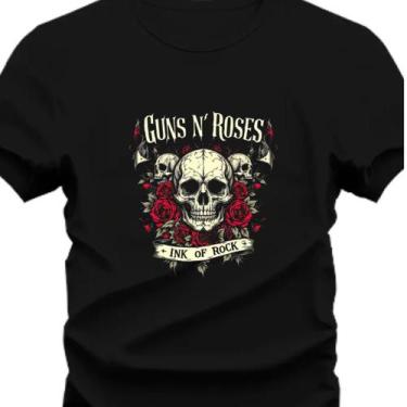 Imagem de Camiseta Personalizada Guns N' Roses Do P ao G3 - Hs, Preto, M