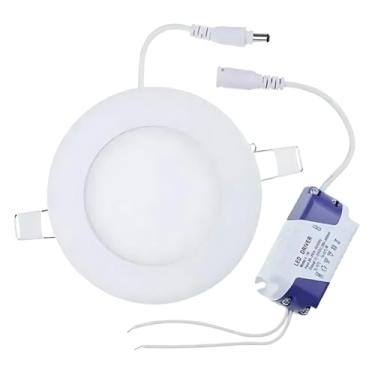 Imagem de Painel Plafon LED 9W Redondo Embutir com Borda Infinita Luz Difusa 11 cm em ABS Branco