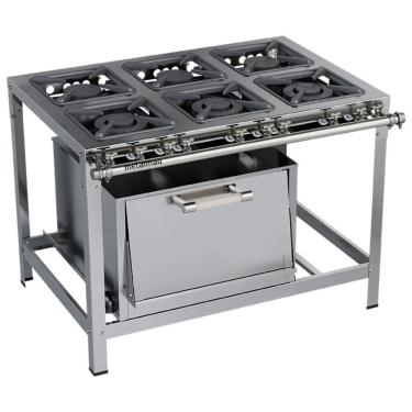 Imagem de Fogão Industrial Stori Premium 6 Bocas 30x30 Forno M19 Aço Inox 430 Metalmaq Fogão Baixa Pressão