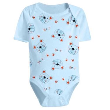 Imagem de Body Bebê Manga Curta Estampado Enxoval Algodão P M G - Koala Baby, Az