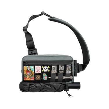 Imagem de TACTICAL_GEEK Bolsa de ombro transversal, mochila multiuso, mochila tiracolo casual para homens e mulheres (L3C-cinza)