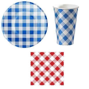 Imagem de Kit 20 Convidados Papel Prato Copo Guardanapos Misto Junina - Udlandia