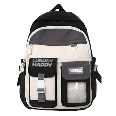 Imagem de Mochila Juvenil Feminina Passeio Cores: Preto Com Branco