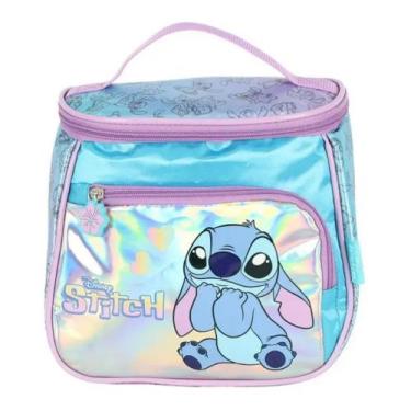Imagem de Lancheira Térmica Stitch Holográfica Azul Luxcel LA42413SC Lançamento 