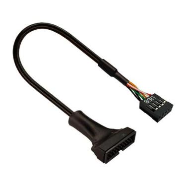 Imagem de Cabo Adaptador Usb 3.0 19 Pinos M Para Usb 2.0 De 9 Pinos F - Alloysee