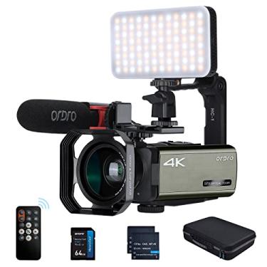 Imagem de ORDRO Filmadora 4K UHD Câmera de vídeo digital de transmissão ao vivo gravador de câmera 1080p com zoom óptico de 12x câmera de vídeo com cartão de memória 64G