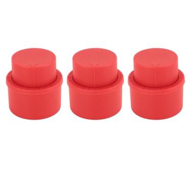 Imagem de Zhjvihx Tampa de Garrafa de Bebida, 3pcs Soda Bottle Stopper Eco Friendly for Beverage Garrafs (Vermelho)
