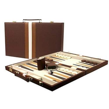 Imagem de Conjunto de gamão DA VINCI Leatherette 40x53cm com peças de jogo