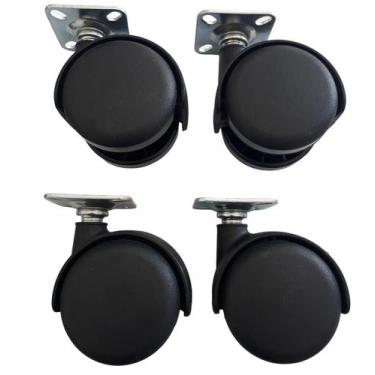 Imagem de Rodizio Para Móveis Roda De Nylon Placa 38X38 Mm Kit S90 C - Movifacil