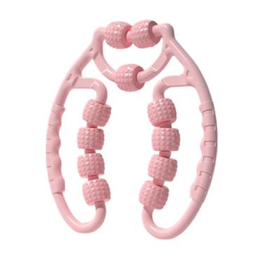 Imagem de menolana Rolo de massagem, rolo muscular, 11 rodas, exercício, escultura corporal manual, massagem de pernas portátil, braçadeira circular para coxas, Rosa