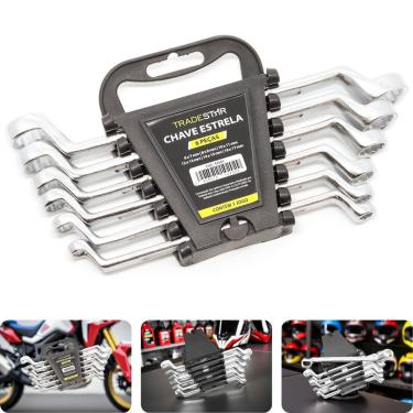 Imagem de Jogo Chave Estrela 6 - 17 Mm 6 Peças Aço Carbono Tradestar