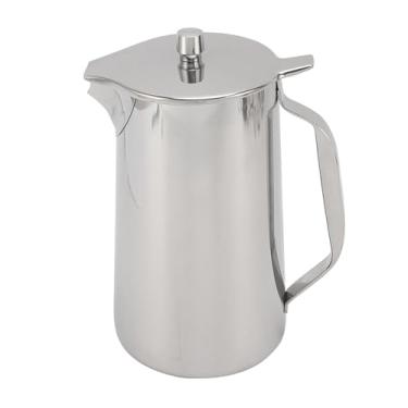 Imagem de Luqeeg Jarra de água de aço inoxidável, chaleira de água fria de grande capacidade de 1,8 L, jarra de bebida fria com tampa para chá, café, leite, casa, escritório, festa, restaurante