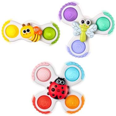 Imagem de Suction Cup Spinner Toy ALASOU para crianças de 1 a 3 anos com 3 peças