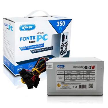 Imagem de Fonte ATX 350W Real Knup KP-526, Bivolt Manual, Cooler 80 mm Ultra Sil