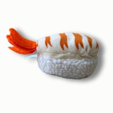 Imagem de Pawcratean Brinquedo de cachorro com sushi de camarão – Pelúcia durável, lavável, lindo design de comida japonesa (sushi de camarão)