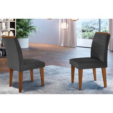 Imagem de Kit 2 Cadeiras Sala Jantar Lunara 2 Un Imbuia/Grafite - Rufato