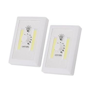 Imagem de 2 peças de luzes de parede de cabeceira lâmpada noturna para corredor luz de armário brilhante com interruptor para escadas guarda-roupa uso ao ar livre sem necessidade de fiação