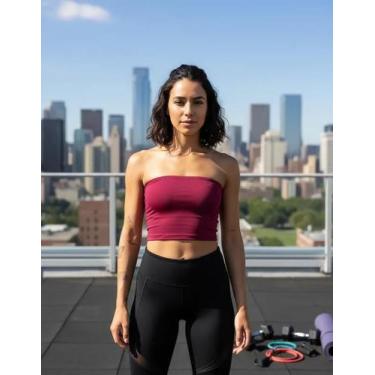 Imagem de Top Crop Faixa Cropped Único Justo Slim Lycra Malha Elastano - Modas F