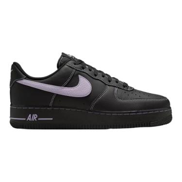 Imagem de Nike Air Force 1 '07 LV8 Tênis masculino estilo de vida (preto/hortênsias) (HQ2037-001, preto/roxo), Preto/roxo, 41