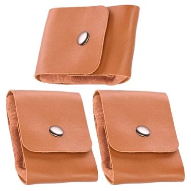 Imagem de Bolsa de cinto dobrável de lona com 3 peças, bolsa de forrageamento portátil multiuso para caminhadas, com cordão e design de fivela para viagem, acampamento, caminhada (café)