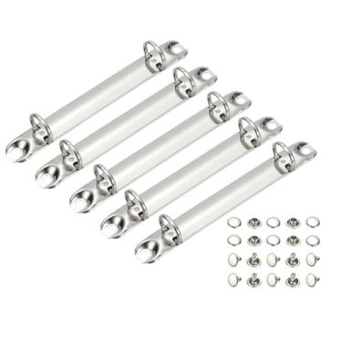 Imagem de PATIKIL B7 Mecanismos de fichário de 2 furos, conjunto com 5 anéis de 1,5 cm, organizador de fichário de substituição de folhas soltas para organizadores, acessórios de pasta de armazenamento de papel