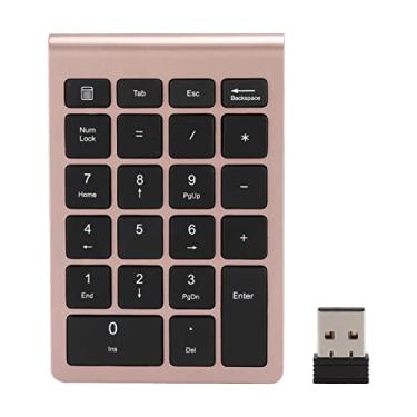 Imagem de Teclado Numérico Ergonômico de Tamanho Pequeno, Teclado, Tecla de Tesoura Com Velocidade de Recuperação Rápida para para (Ouro rosa)
