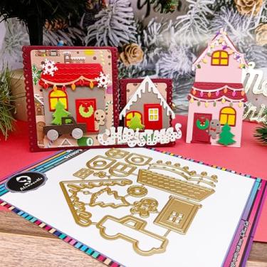 Imagem de Alinacutle Corte de metal de Natal cortado para embalagem de presente, papel artesanal, confecção de cartões, faça você mesmo, álbuns, álbuns e decoração de presentes de Natal (decoração de Natal para