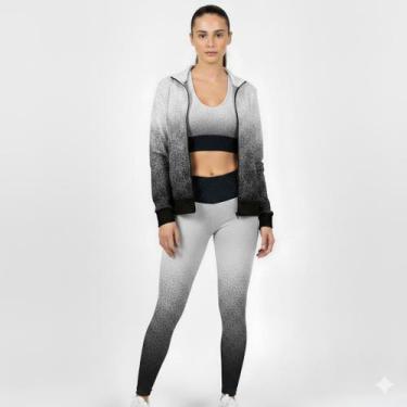 Imagem de Trio Degrade Legging Top Bomber Conjunto Academia Fitness - bella fitn