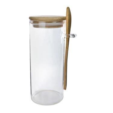 Imagem de Pote Hermético De Vidro Com Tampa E Colher De Bambu 380Ml
