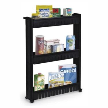 Imagem de Prateleira Multiuso Com Rodinhas - Cor Preta