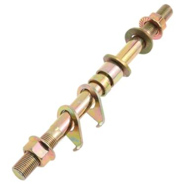 Imagem de Meuey Lyot Eixo de bicicleta de aço dourado 6,06 polegadas/154 mm, eixo do cubo dianteiro de várias velocidades, eixo de bicicleta M10, cubo 26tpi, porca de bloqueio cônico, kit de arruela para