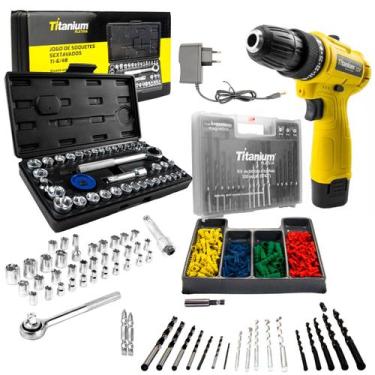 Imagem de Parafusadeira Special12V + Jogo Soquetes + Broca Max Drill - Titanium 