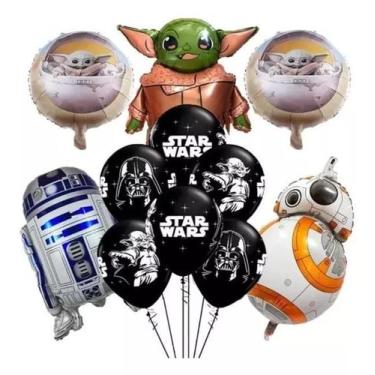 Imagem de Kit 11 Balões de Festa Star Wars - Yoda Darth Vader e Outros - Balão S