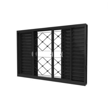 Imagem de Veneziana Xadrez Com Grade 150X100cm Vitralfer