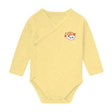 Imagem de Body Kimono Manga Longa Para Bebê Lindas Cores 100% Algodão - Koala Ba