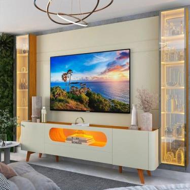 Imagem de Rack com Painel para Tv 84 Polegadas com Led Espelhos 293cm 100% Mdf L