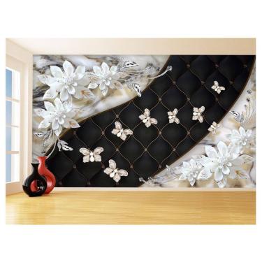 Imagem de Papel De Parede 3D Floral Textura Sala Flores 3,5M Xfl269