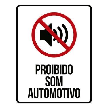 Imagem de Kit 3 Placas Proibido Som Automativo Ícone 27X35